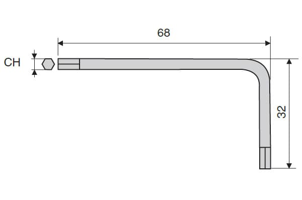 CH02.FZ0L00003 Ключ шестигранник L-образный (ch.3мм), отделка цинк (за 100 штук)
