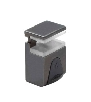 KUBIC Полкодержатель для стеклянных полок толщиной 4-9 мм, под саморез, черный никель